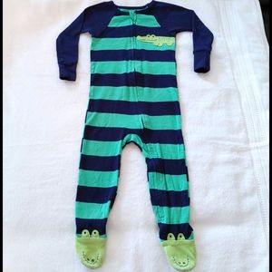 Alligator footed pajamas